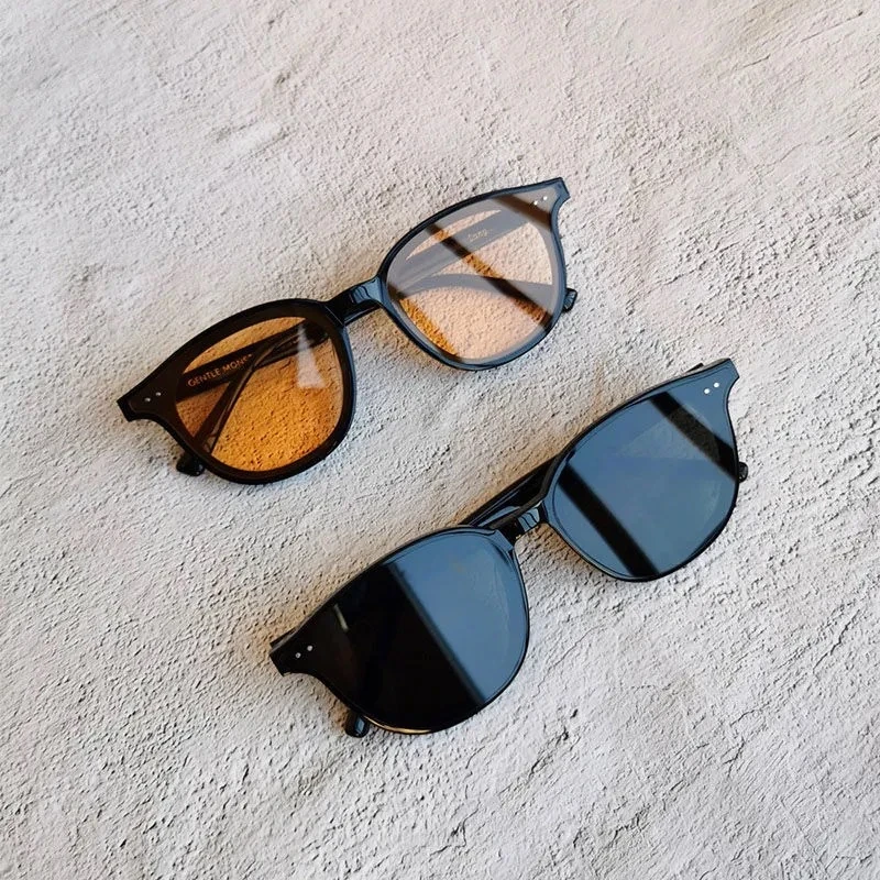 Designer Sunglasses Unisex Classic Retro Square Yellow Lenses_voghion.com