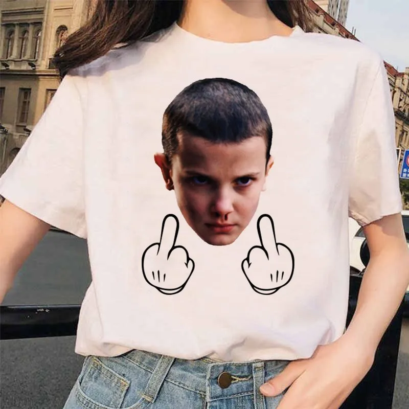Stranger Things 3 Женская футболка Eleven Upside Down friend женская футболка забавная Футболка с принтом гранж Харадзюку - Цвет: 21118