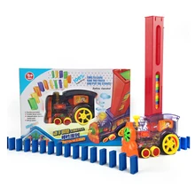 Игрушки домино для детей, автоматическая укладка пластикового цвета домино, кирпичный поезд, обучающие игрушки для детей