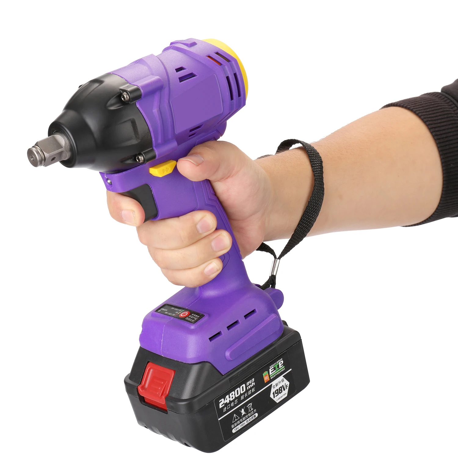 

Electric Wrench 24800mAh 198VF Cordless 380Nm 3/8 Inch Driver 2 in 1 Lithium Battery Wrench Rechargeable Power Wrenches