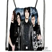 Custom my-chemical-romance походная сумка на шнурке милый рюкзак для детей(черная спинка) 31x40 см#2018611-2