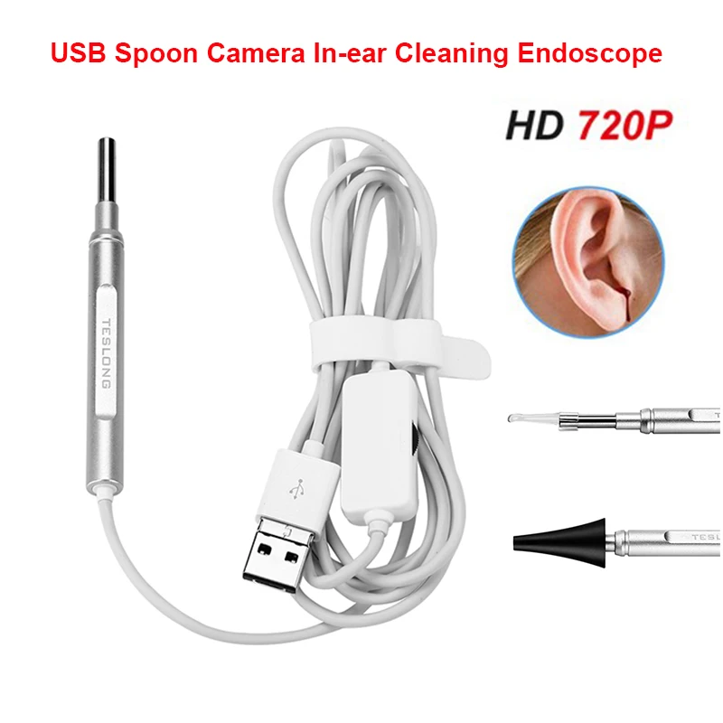 

720P HD Multipurpose Otoscope USB OTG Endoscope Borescope 3.9mm 1.8M Ear Picker Cleaner Mini Camera Support PC MAC Android