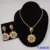 Fashion Nigerian Woman Wedding African Beads Jewelry Set Gold Color Fashion Dubai Gold Color Bridal Gift 16