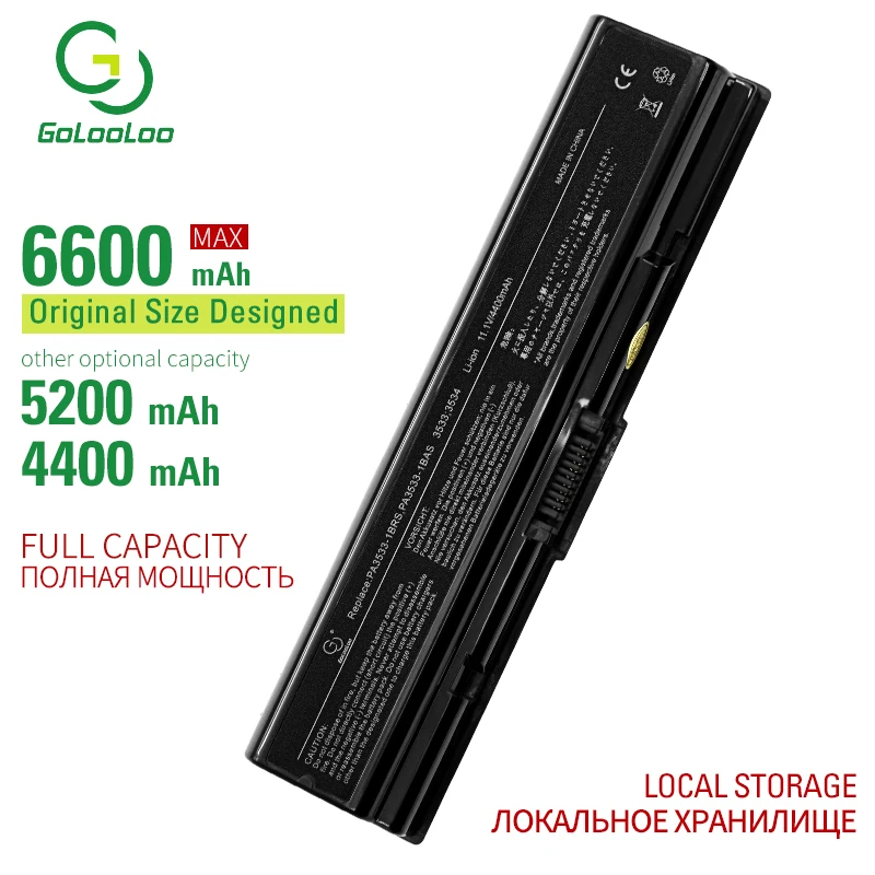 Pаспродажа Golooloo 6 ячеек Аккумулятор для ноутбука Toshiba PA3534U 1BRS PA3727U 1BRS PABAS098 PABAS174 спутниковый A200 A215 A300 A300D A305