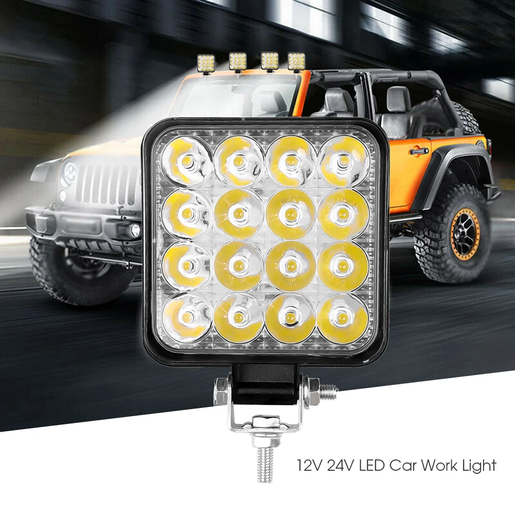 18W 48W LED Work Light Bar Spotlight 12V 24V Offroad Fog For Truck 4X4 4WD Car SUV ATV Headlight Bulb Dropshipping | Автомобили и
