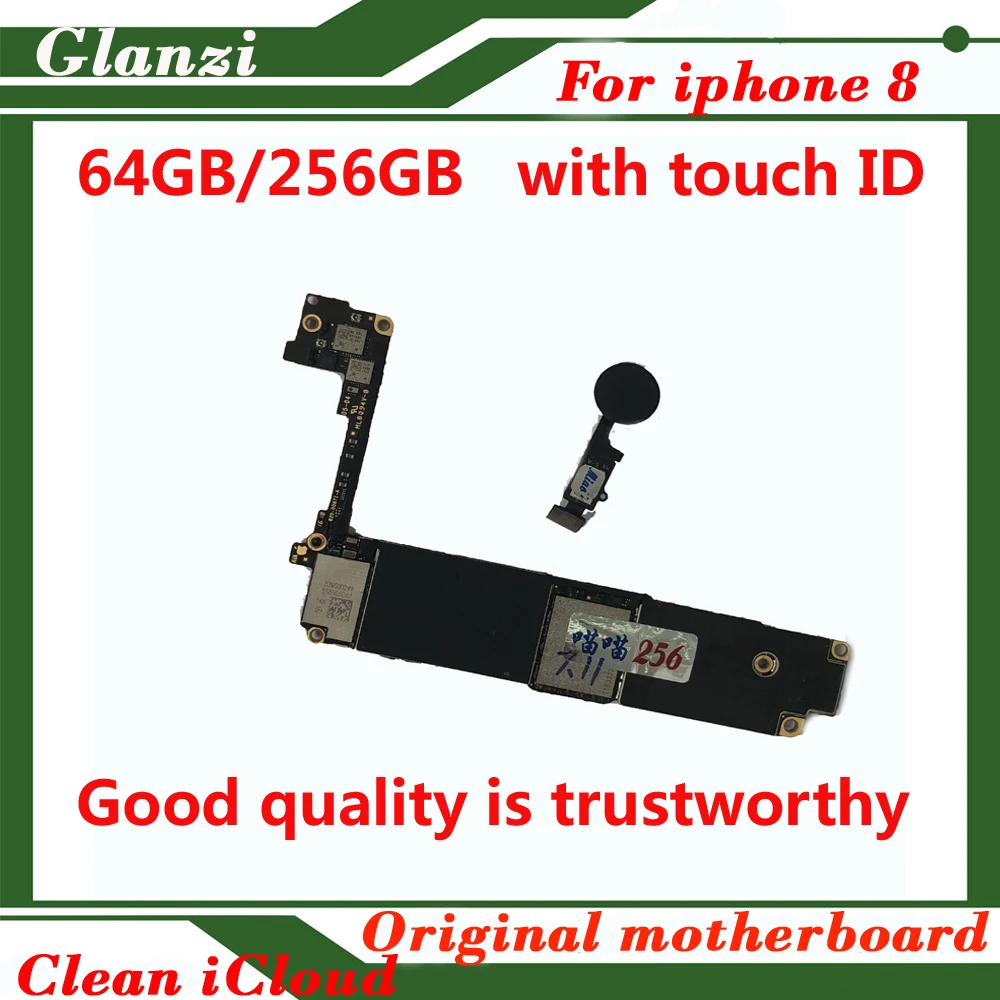 

Original for iphone8 Clean icloud motherboard with / No touch ID 64GB 256GB IOS System logic board unlocked mainboard with chips