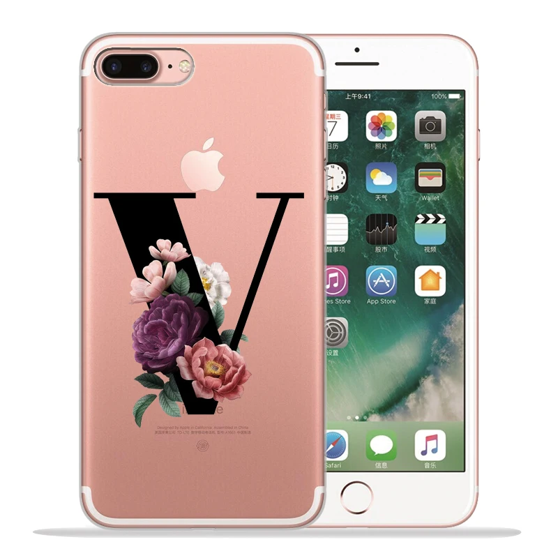 Чехол для телефона с буквенным принтом и цветочным рисунком, чехол для iPhone X, чехол 11 11 Pro Max 5, 5S, 6, 6 S, 7, 8 Plus, X, XS, Max, XR, чехол для iPhone 8, чехол