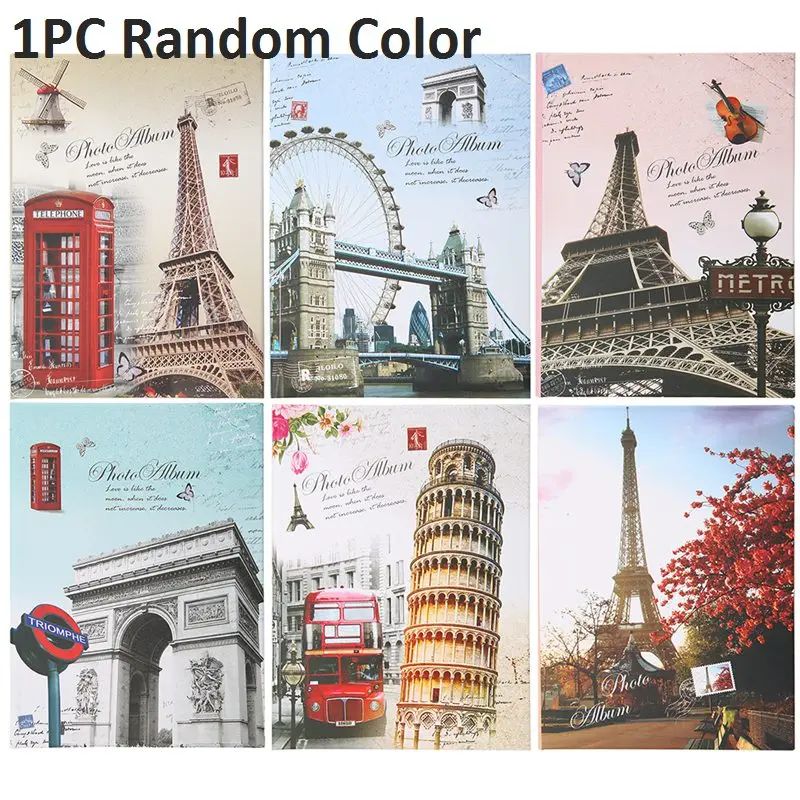 1PC B Random Color 6 дюймов Мини 100 листов фотоальбом с рисунками из мультфильмов DIY скрапбук мгновенная рамка для хранения фотографий домашний декор случайные цвета - Цвет: 1PC B Random Color