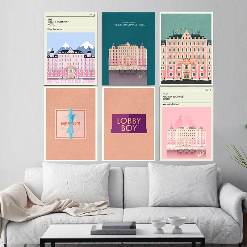 

Home Decor Nordic Wall Art Painting Grand Budapest Hotel Vintage Classic Movie HD Print Posters Modular Picture Canvas Bedroom