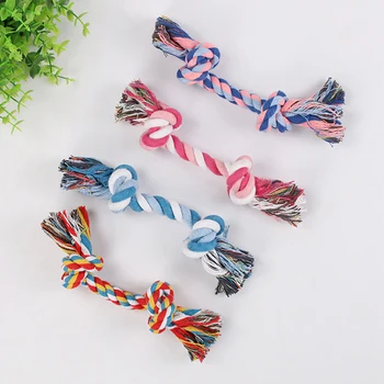 

2pcs Dog Rope Toy Bite Resistant Puppy Chew Toy 18cm Cotton Rope Kitten Teething Toy Pet Play Toy Random Color Pet Supplies