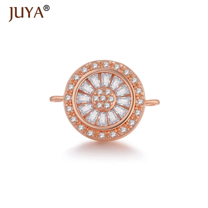 rose gold Блестящий Цирконий Кристалл ювелирные изделия открытия аксессуары трендовая серия 10 типов Разъем Подвески DIY Ювелирные изделия компоненты для браслетов - Цвет: rose gold