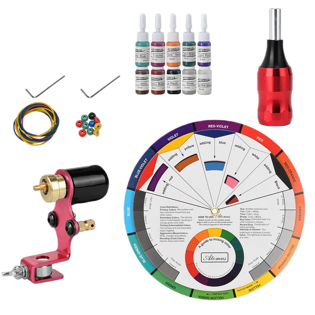 Tattoo Machine Kit for Tattoo Artists, for Eyebrow Eyeliner Lip Makeup Beauty Tool - Select Colors