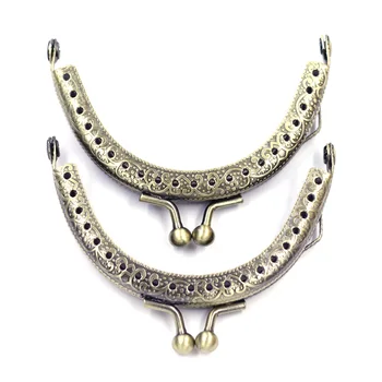 

10Pcs Bronze Tone Pattern Semicircle Metal Frame Kiss Clasp Lock Arch For Purses Bags Accessories 7.5x5.8cm