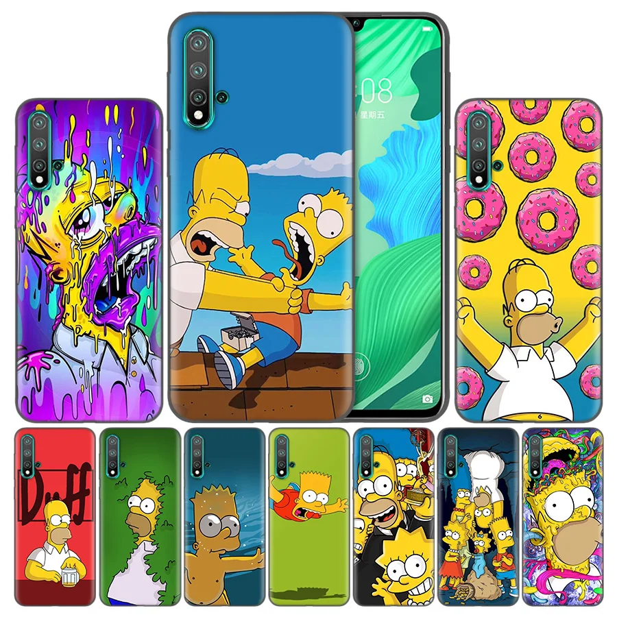 

The Simpsons Bag Soft Phone Cases For Huawei Honor 20 P20 P Smart Z Nova 5 Y6 Y7 Y9 lite Pro Plus 8X 2019 Cover Coque