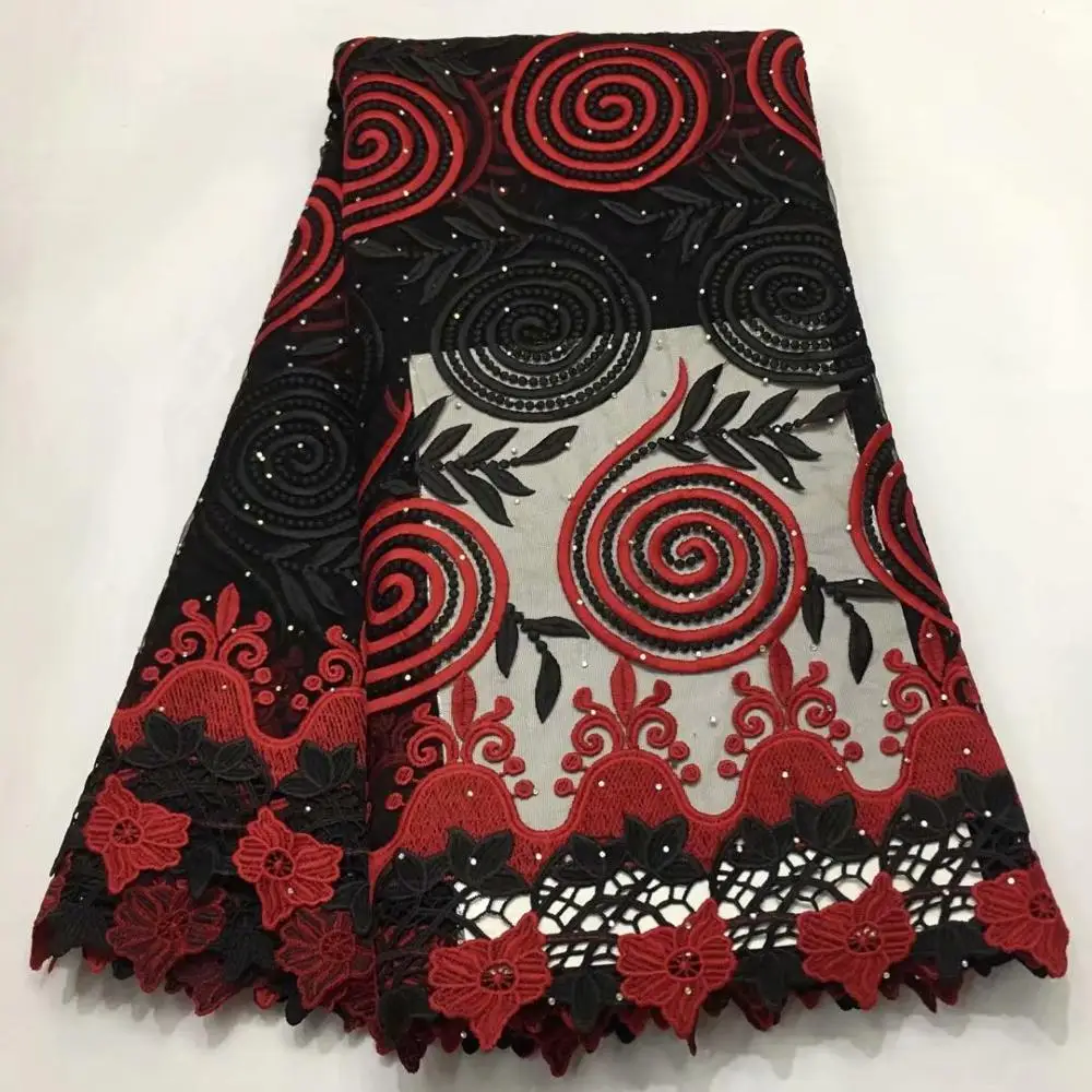 2019 Latest Guipure Lace Cord Embroiderey French African Tulle Fabric High Quality Nigeria For Wedding | Дом и сад