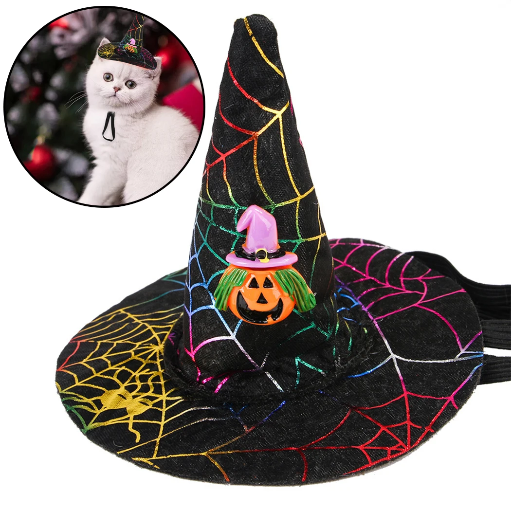 raid Pumpkin Забавный милый костюм для домашних животных Косплей звезда тыква летучая мышь ведьма шляпа шапка шляпа для кошки костюмы на Хэллоуин нарядное платье осень зима - Цвет: raid Pumpkin
