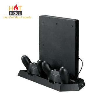 

Game Console Stand For PS4 Slim Console Vertical Game Console Stand Dock With Dual Charging Station For Playstation 4