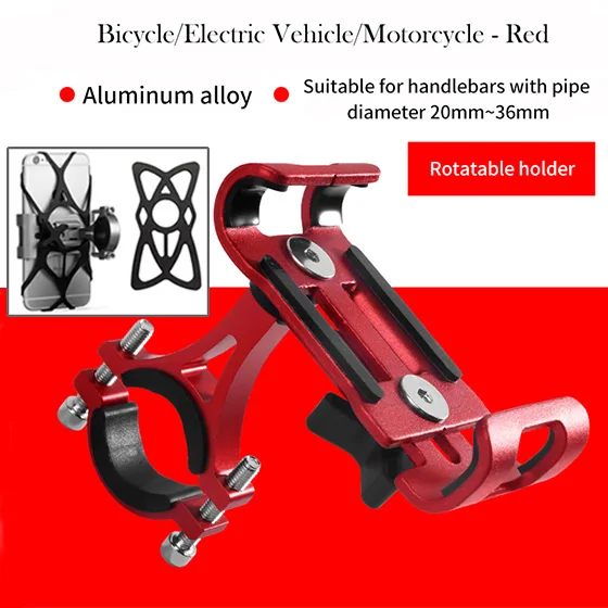 Rotatable---Red Держатель для мобильного телефона, чехол для мотоцикла, мотоцикла, скутера, сумка, универсальный держатель для телефона для велосипеда, подставка, поддержка 3,5-6,5 Дюймов - Цвет: Rotatable---Red