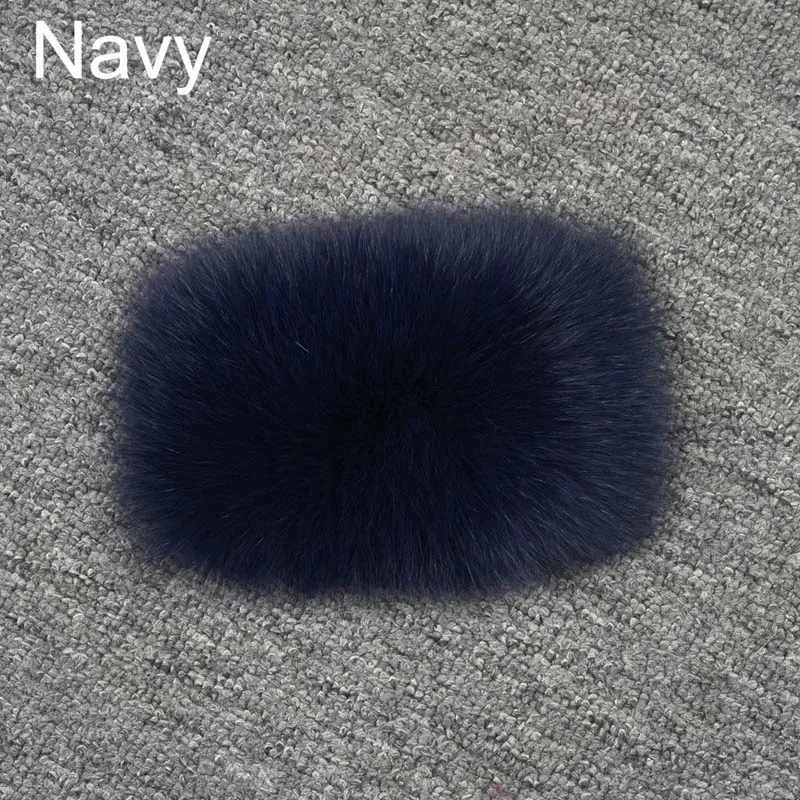 Winter New Women's Real Fox Fur Jacket Zipper Lady Short Style Fur Coat Thick Warm Fur Outerwear S7636 - Цвет: Navy