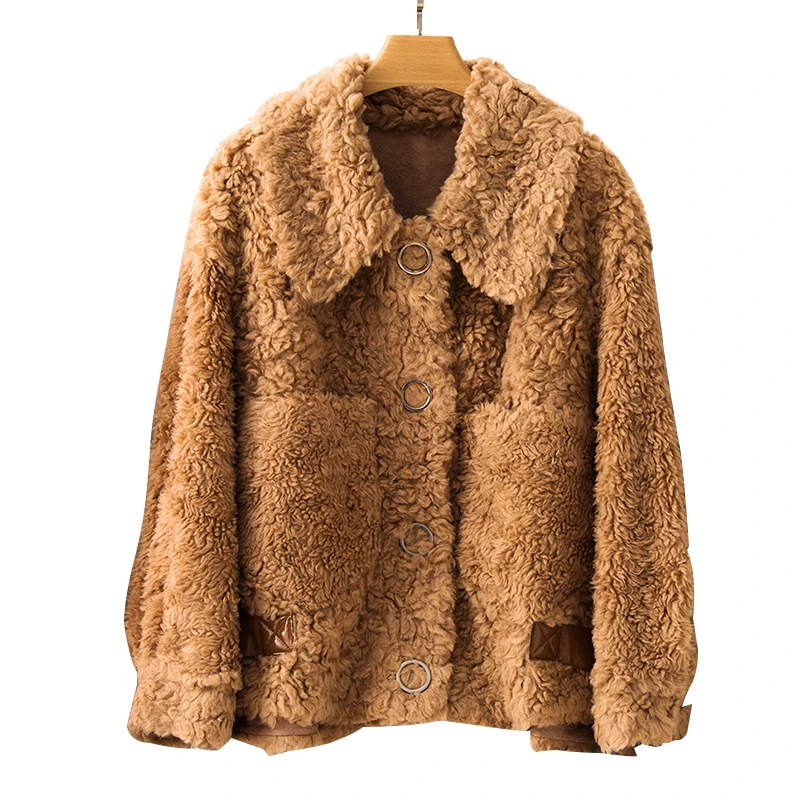 

30 Wool Teddy Coat Furry Female Winter Faux Fur Coat Women Real China Russian Blue Fluffy Fur Jacket Teddy Bear Luxury Clothes