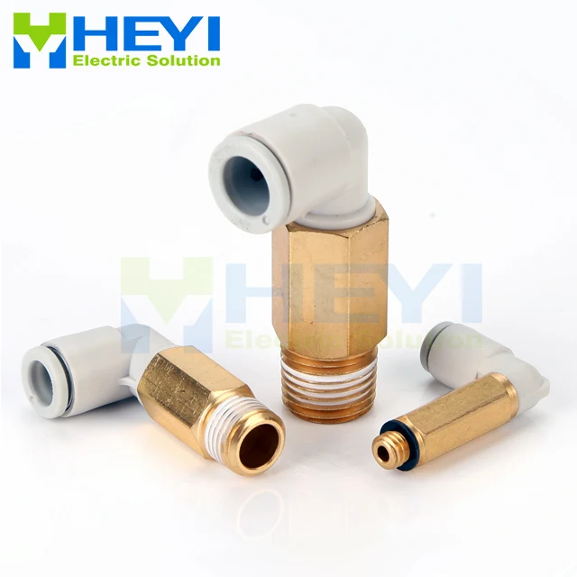 

10PCS/bag KQ2W OD 8mm -1/4'' 1/8'' 3/8'' Male Thread Pneumatic Tube Elbow Connector Tube Air Push In Fitting