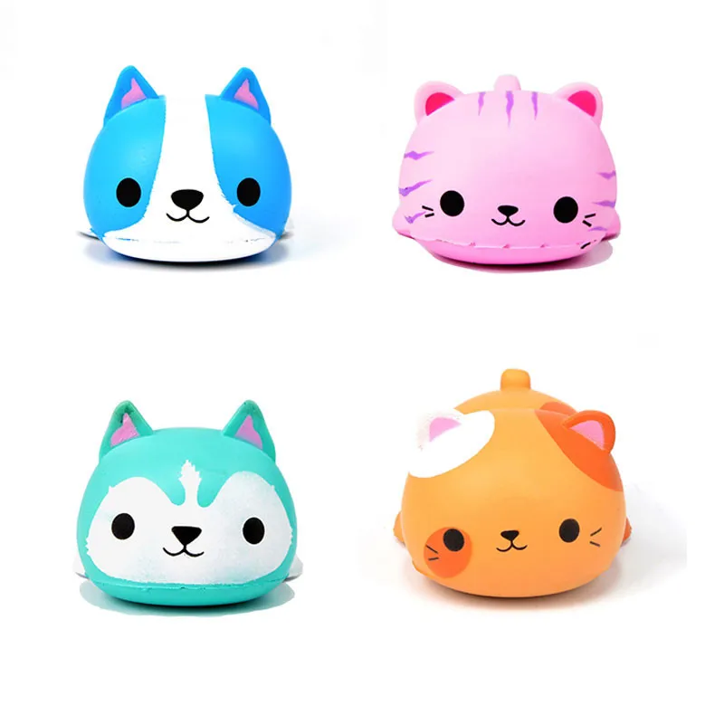 4 pcs 4 шт./компл. 10 см мини кошки антистресс игрушки Чехол Из Искусственной ПУ-анти-стресс медленно поднимающийся нажимать игрушки животных подарок для детей и украсить - Цвет: 4 pcs