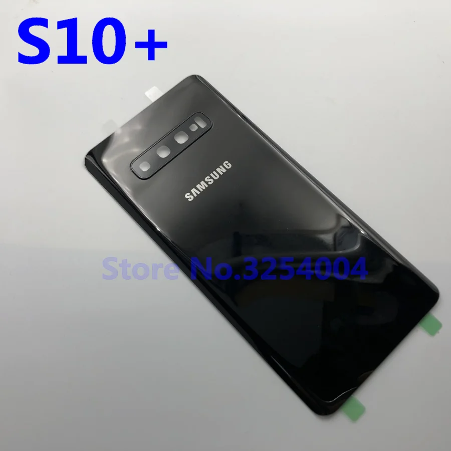 S10 Plus black Для samsung Galaxy S10 Plus G975 G975F задняя крышка батарейного отсека задняя стеклянная крышка Корпус чехол Замена батарейного отсека камера Стекло S10 - Цвет: S10 Plus black