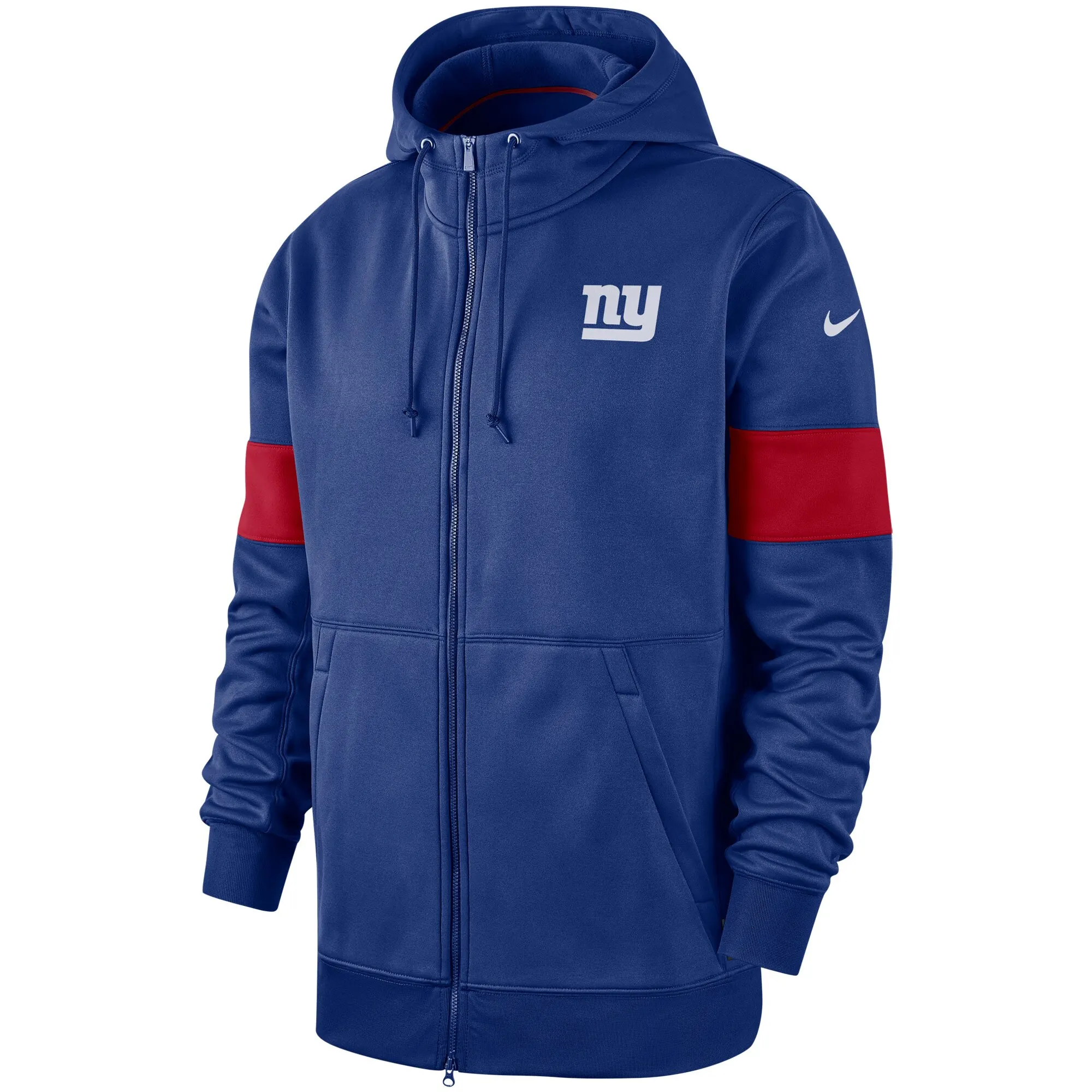 Нью-Йорк Giants куртки мужские Sideline представление полный-молния Толстовка Королевский