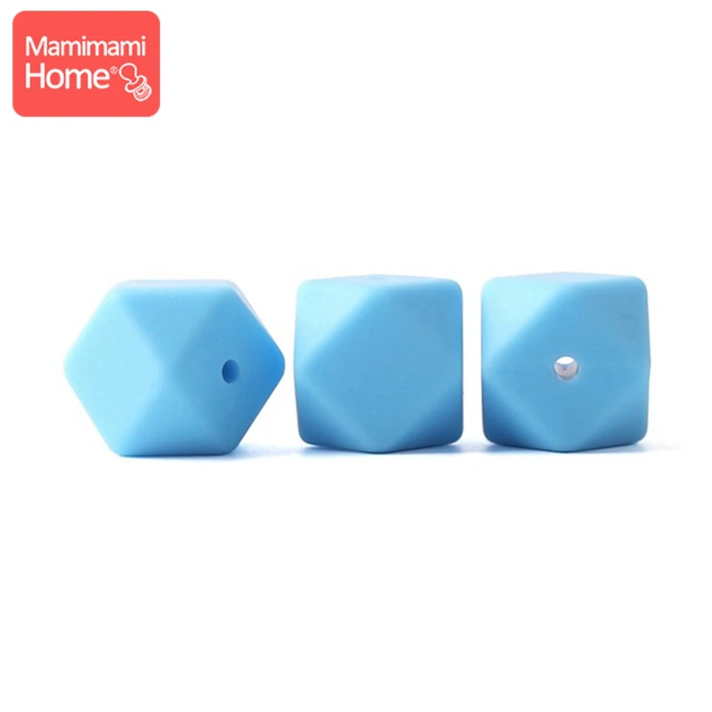 Sky Blue Mamihome 5 шт. Детские Прорезыватели для кормления 17 мм силиконовая восьмиугольная бусина может жевать DIY Ювелирные изделия игрушки для коляски Аксессуары для кормления Детские трофеи - Цвет: Sky Blue