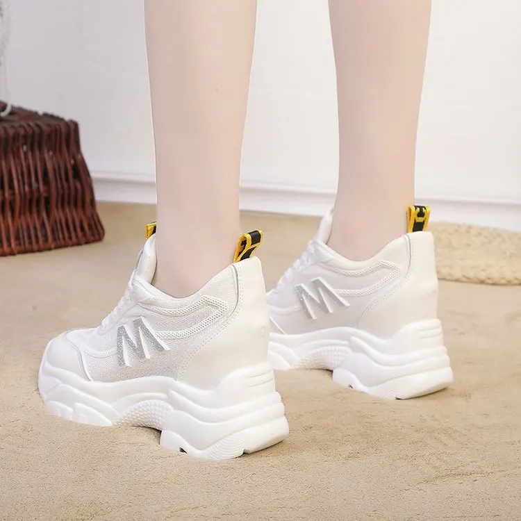 

Elevator Single Network Breathable White Shoes 2019 Spring And Summer New Style Online Celebrity Dad Shoes Korean-style Versatil