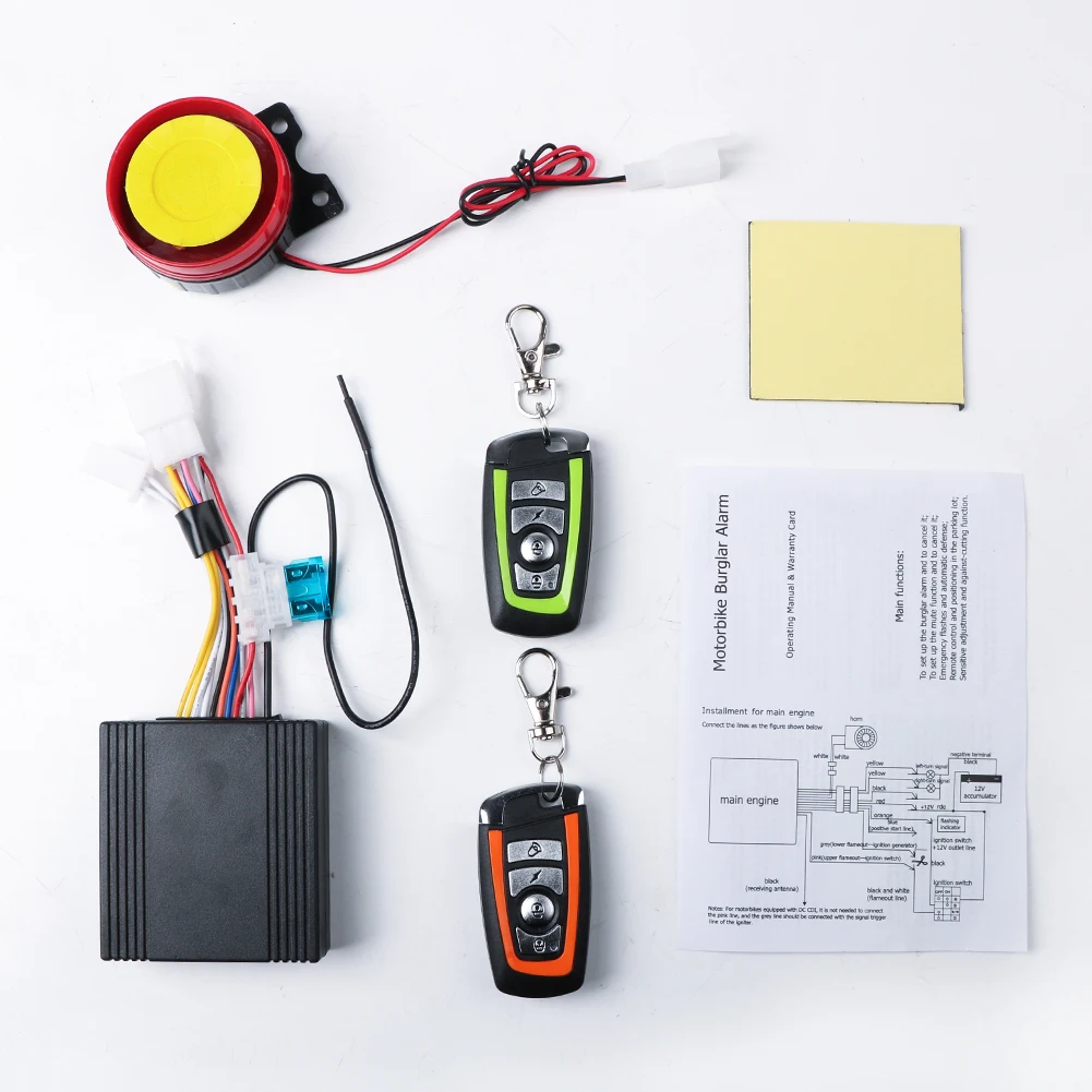 12V Car Security Alarm System Motorcycle Bike Scooter Remote Control Anti-theft motorcycle alarm,bike alarm,anti theft alarm,remote control