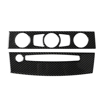 

Car Carbon Fiber Style Central Control CD Panel Cover Trim Double Hole for BMW 5 Series E60 2004-2007 Interior Mouldings
