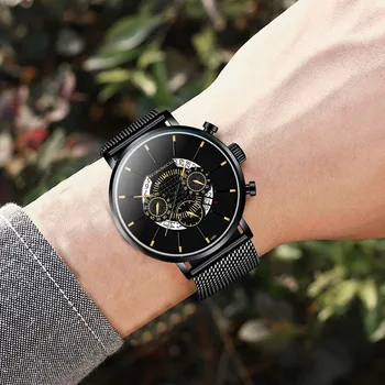 

2020 Delicate Male Business Watches Sports Quartz Analog Wrist Watch Senior Brand Stainless Steel Band Watch reloj hombre