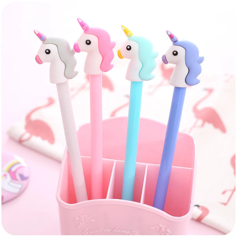 1 шт Kawaii Шариковая ручка милый Единорог узор школьные офисные канцелярские принадлежности черные чернила 0,38 мм ручка запасной материал escolar