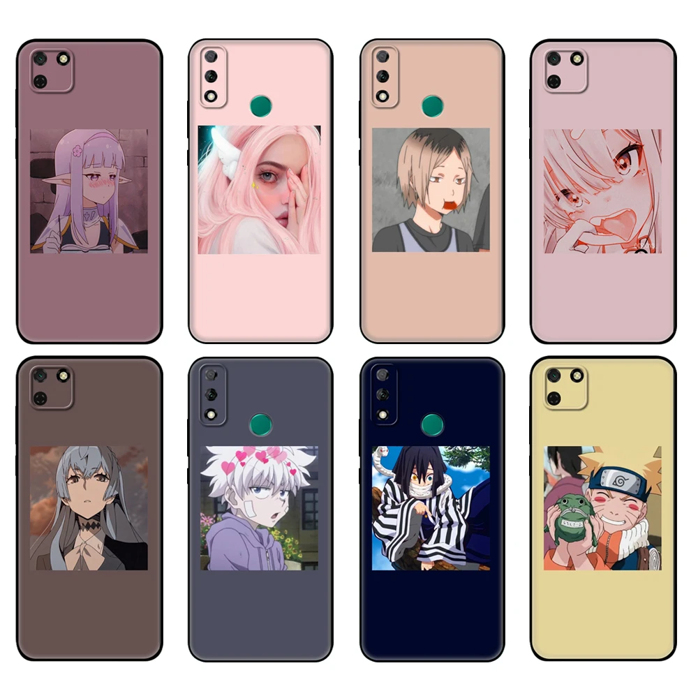 Custodia In Tpu Nero Per Huawei Y9S Y6S Y8S Y5P Y7P Y8P Custodia Per Huawei Y5 Lite Prime 2018 Y6 2019 Cover Anime Icone