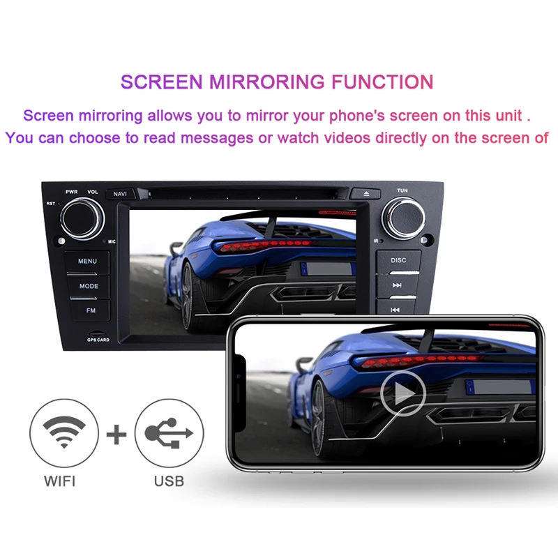  2G RAM 1 Din Android 9.0 Car DVD Player for B-MW E90/E91/E92/E93 Navigation Radio Multimedia 3 Seri