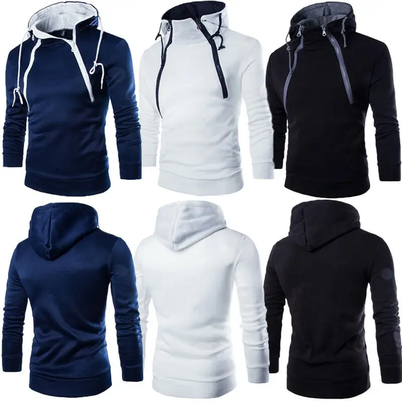 Новинка 2019 Осень зима мужские повседневные теплые приталенные толстовки с