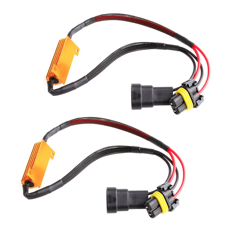 

2PCS 9005/9006 50W LED CAN Fog Load Resistors Error Free Wiring Harness Decoder