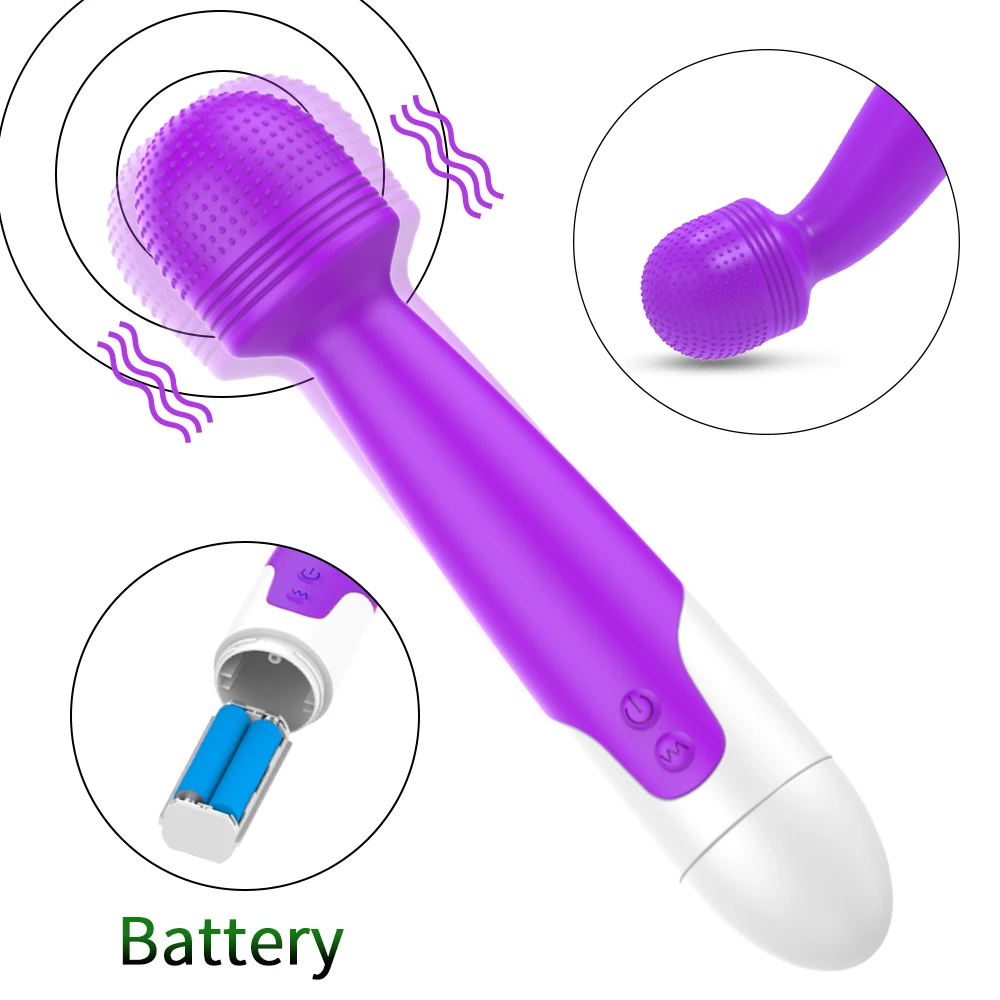 12 modes Powerful AV Vibrators Rechargeable Magic Wand Massager Clit Massage female Masturbation Silent Adult Sex Toys for Women