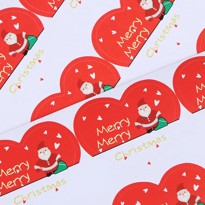 90 шт./лот прекрасный снеговик ярлык в форме сердца подарок наклейка Merry Christmas серия DIY многофункциональная печать наклейка подарок