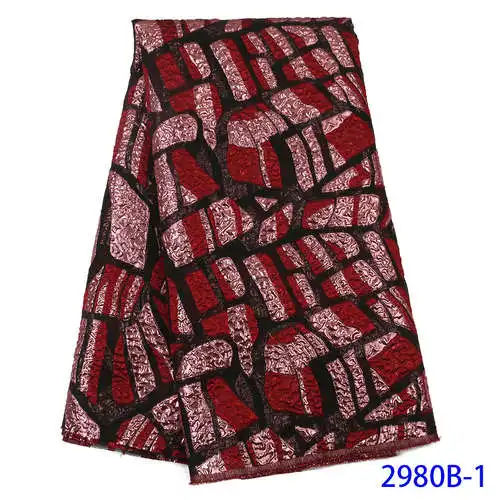 Роскошная парчовая кружевная ткань для свадебного платья Высокое качество африканская жаккардовая ткань кружево нигерийское французское Тюлевое кружево APW2980B - Цвет: 2980B-1