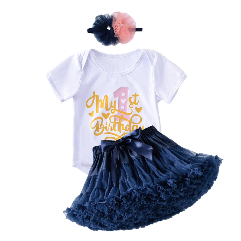 branco, pettiskirt, roupas de aniversário infantil com