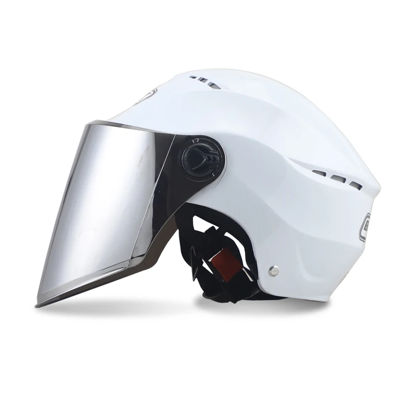 JDS B31 White Silver JDS мотоциклетный шлем для мужчин и женщин половина лица Мотоцикл Электрическая безопасность двойные линзы шлем мотоциклетный шлем Casco Мото шлем - Цвет: JDS B31 White Silver