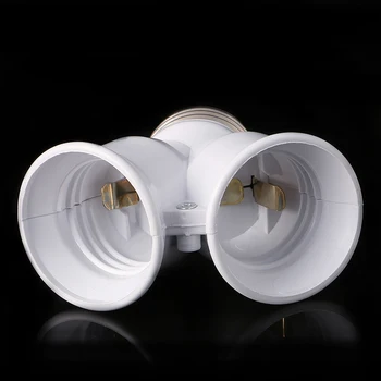 

E27 To Double E27 Base Socket Extender Adapter Converter LED Light Lamp Bulb Q0KF