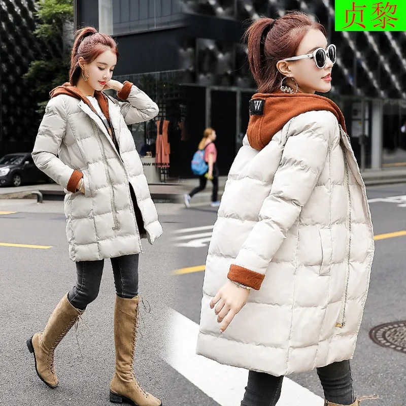 

Mock Two-Piece Cotton Coat WOMEN'S Medium-sized Korean-Style 2018 Winter New Style Short-height Cotton-padded Clothes Students d