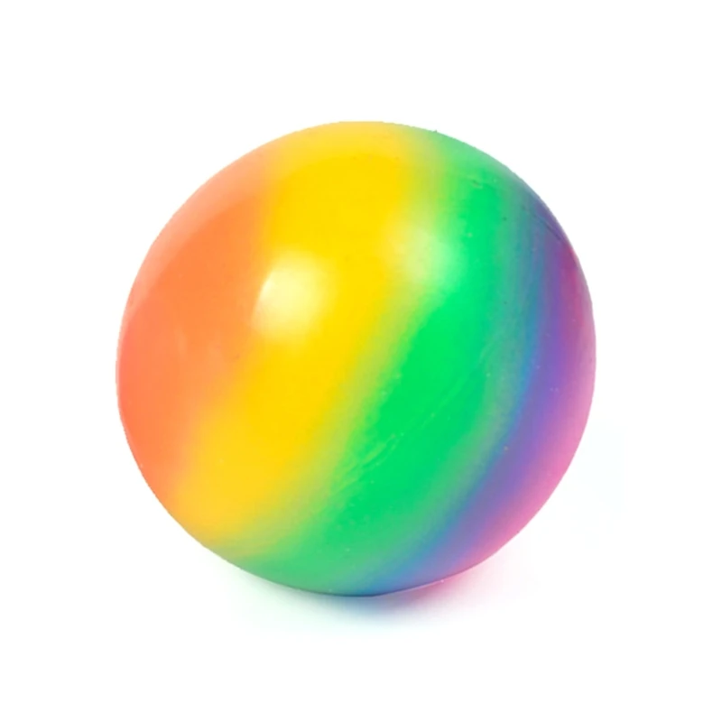 Colorful Rainbow Stress Balls Soft Foam TPR Squeeze Squishy Stress Relief Balls 6