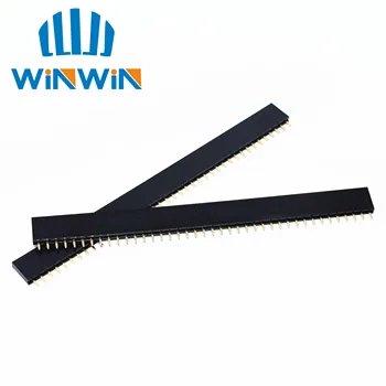 

50pcs 40 Pin Single Row Straight Female Pin Header Connector Strip High Quality 2.54mm Black OH