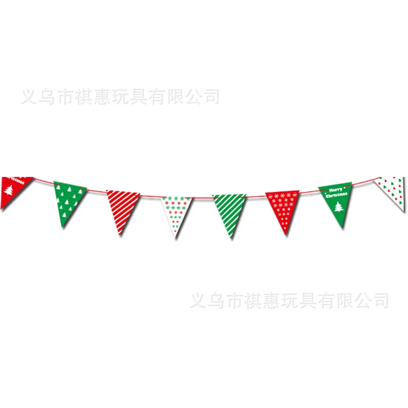 Christmas Decoration New Style Santa Claus Hanging Flag Color Pennants Showcase Banner Flag Holiday Dressing up Wholesale