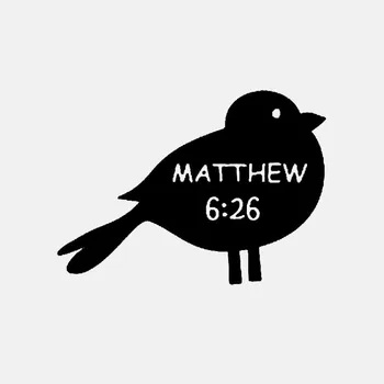 

Cartoon Car Stickers Motorcycle Decal Bible Verse MATTHEW 6:26 Christian Windshield Accessories PVC 14cm X 10cm