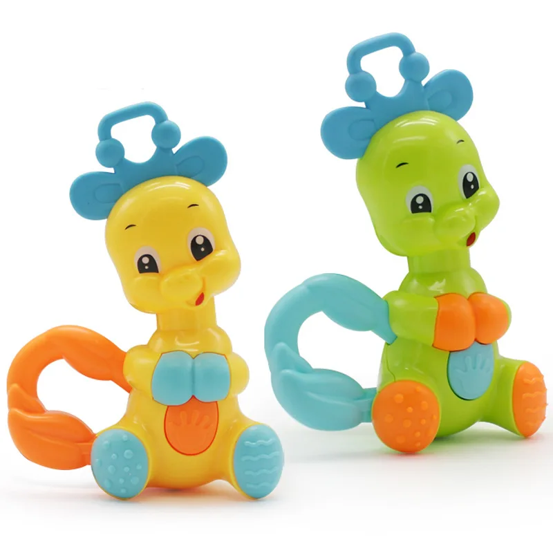 1 шт., погремушки для новорожденных с изображением слона и оленя, детские развивающие игрушки для детей, пластиковая силиконовая игрушка для мальчиков и девочек, новинка